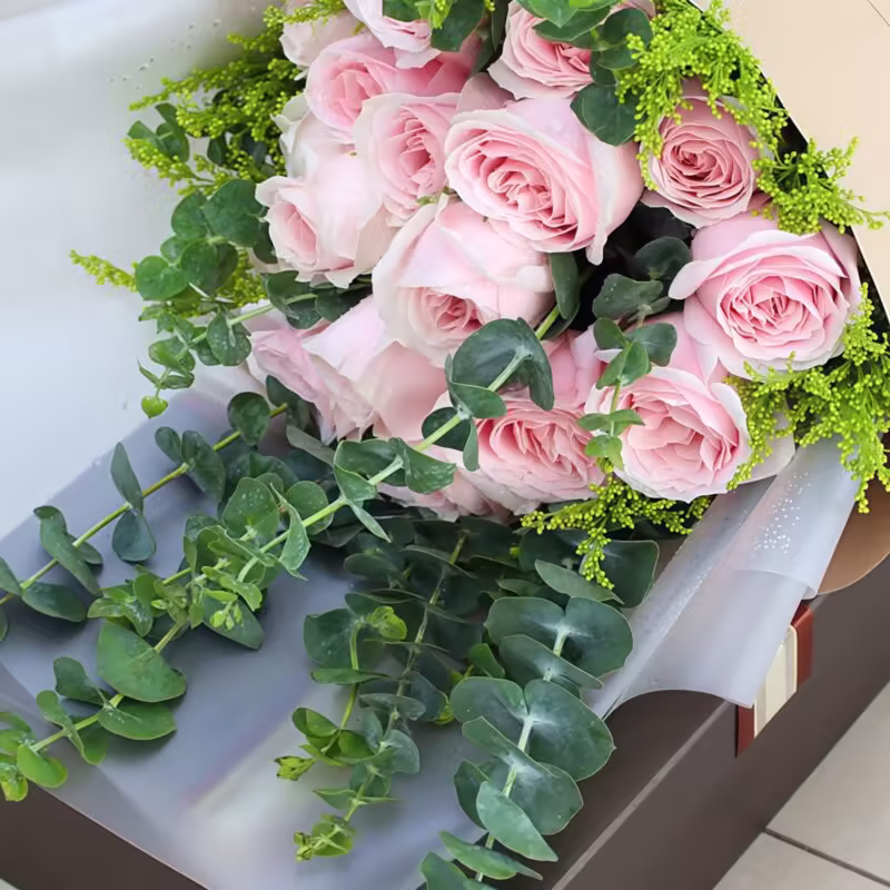 19 Pink Snow Mountain Roses Bouquet - Heartfelt Floral Gift - 2