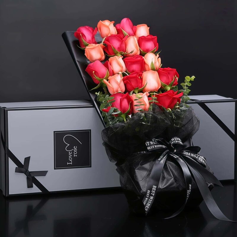 19 Red and Pink Roses Box | Eternal Blessings Romantic Bouquet - 2