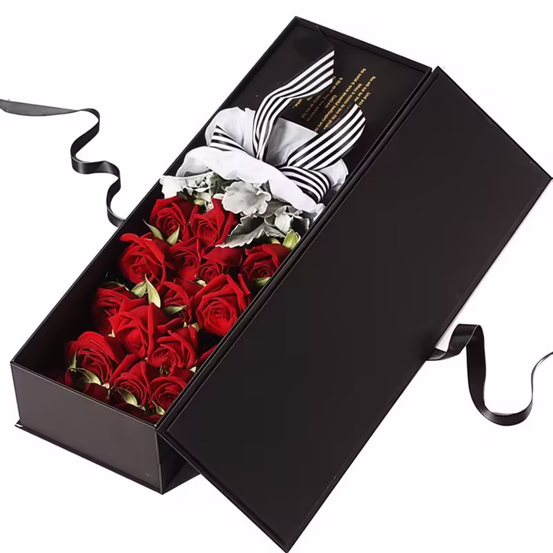 19 Black Magic Roses Bouquet - Elegant Eternal Devotion Gift - 2