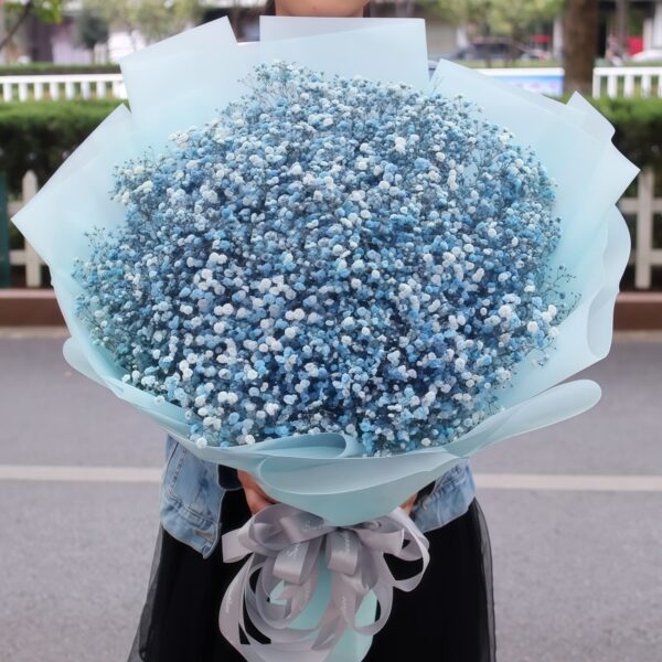 Bouquet de Gypsophile Bleue - Rêves Célestes