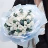 33 White Roses Bouquet - Pure Elegance with Eucalyptus - 1