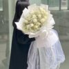 19 White Roses Bouquet - Elegant Grace Floral Arrangement