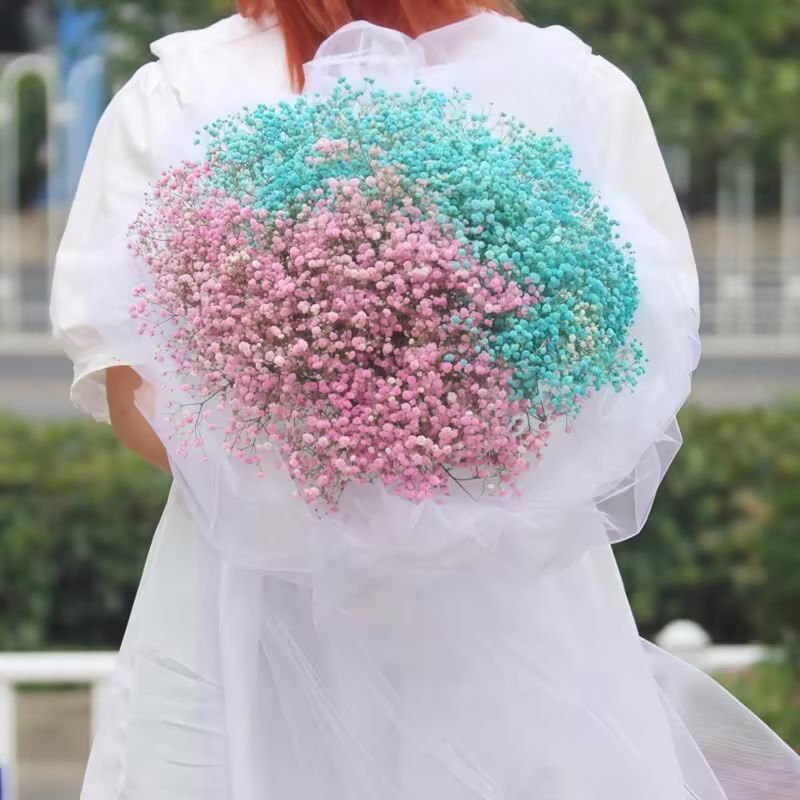 Bouquet di Gypsophila - Incanto Pastello Pastel Glow Baby's Breath Bouquet - Pink & Blue Gypsophila