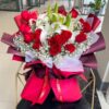 22-Stem Red Rose & Lily Bouquet | Elegant Floral Arrangement for Love