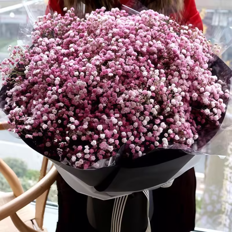 Bouquet di Nebbiolina Bianca - Auguri dal profondo del cuore White Baby's Breath & Manzanita Bouquet - Elegant Floral Gift - 1