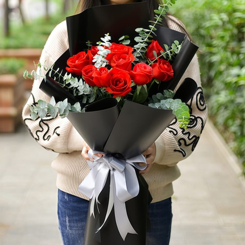 11 Red Roses Bouquet - Pure Joy | Romantic Floral Gift - 2