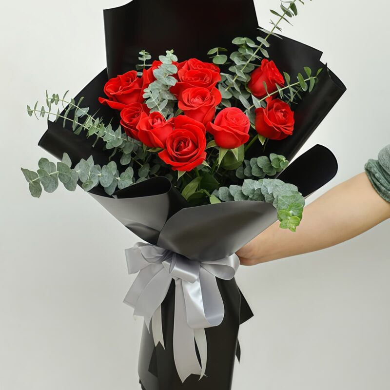 11 Red Roses Bouquet - Pure Joy | Romantic Floral Gift - 3