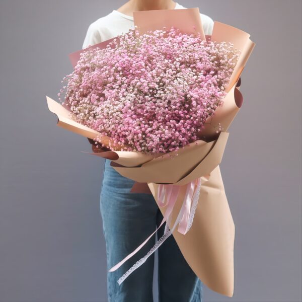Bouquet de Gypsophile Rose - Brise Sereine