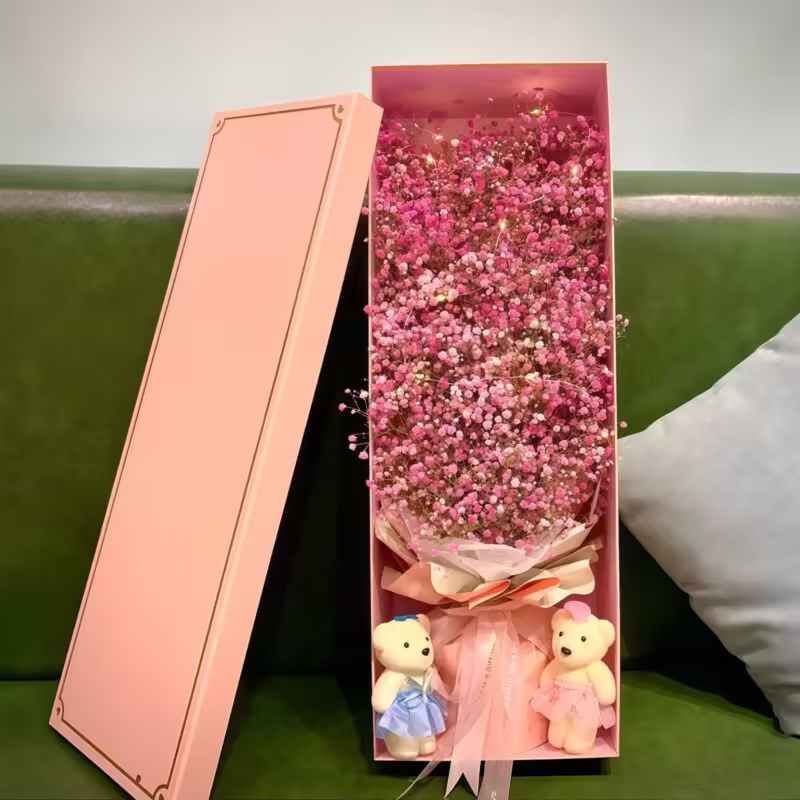 Pink Gypsophila Gift Box - Romantic Floral Gift for Her