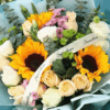 Golden Sunshine Bouquet: Sunflowers & Champagne Roses - 2