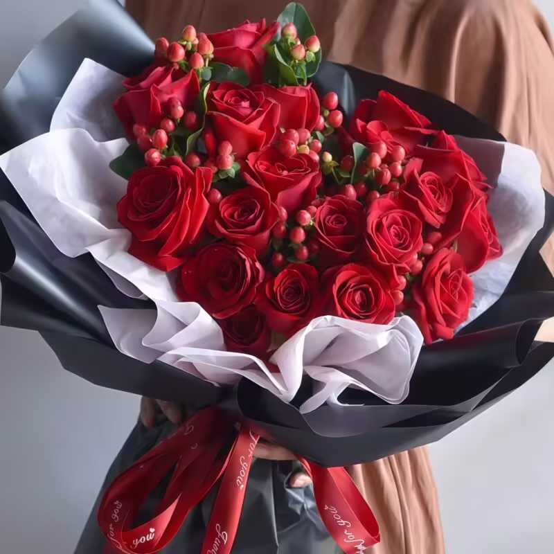 19 Red Roses Bouquet - Deep Passion | Romantic Floral Gift - 3