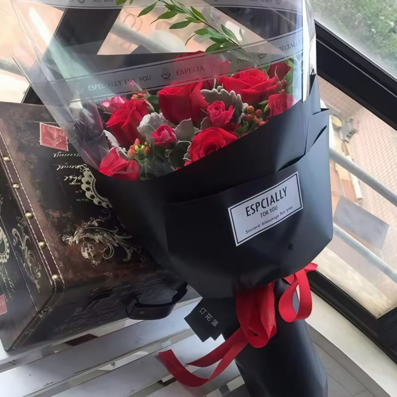 11 Red Roses Bouquet - Simply Stunning Romantic Floral Arrangement - 1