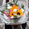 Mixed Roses & Sunflowers Bouquet - Pure Devotion | Fresh Floral Gift - 1