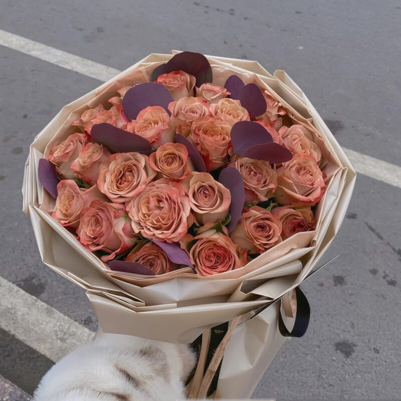 23 Cappuccino Roses Bouquet - Elegant & Sophisticated Floral Gift
