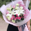 23 Roses and Lilies Bouquet - Soft Remembrance | Elegant Floral Gift - 1