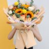 Sunflower and Champagne Rose Bouquet | Vibrant Floral Gift