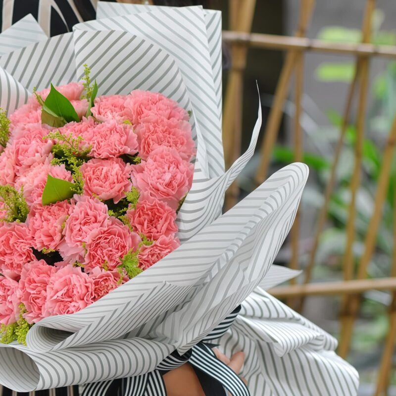 33 Pink Carnations Bouquet - Golden Years | Fresh Floral Arrangement - 4