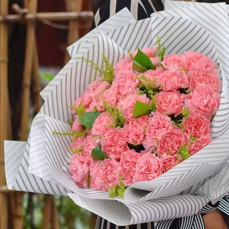 33 Pink Carnations Bouquet - Golden Years | Fresh Floral Arrangement - 2