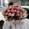 Cappuccino and Red Roses Bouquet - Passionate Floral Gift