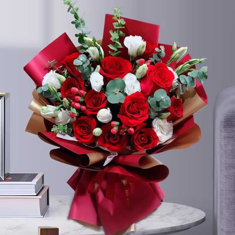 11 Red Roses Bouquet - Everlasting Warmth | Romantic Floral Gift
