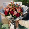 Mixed Cappuccino & Red Roses Bouquet | Royal Elegance Floral Gift