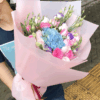 19 Awakening Roses & Blue Hydrangea Bouquet | Floral Harmony - 2