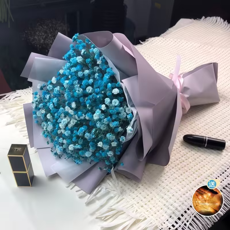 Bouquet di Nebbiolina – Notte Stellata Blue Baby's Breath Bouquet - Starry Night Floral Arrangement