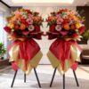 Barley & Mixed Flowers Basket - Rustic Floral Gift Arrangement