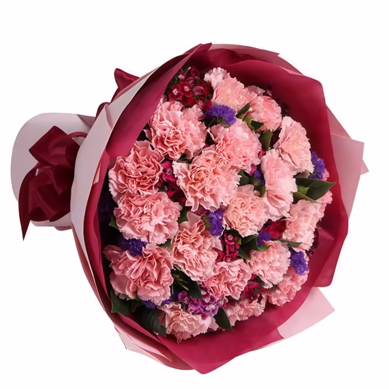 19 Pink Carnations Bouquet - Joyful Bloom Floral Arrangement - 2