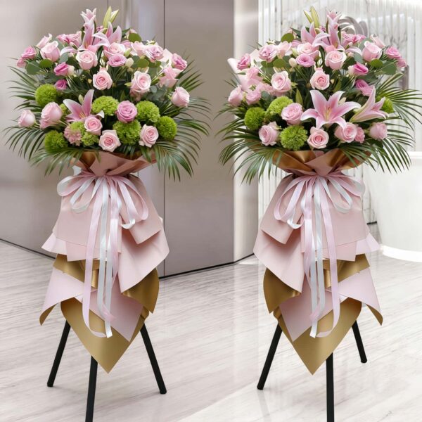 Stand per Grandi Inaugurazioni: Rose Rosa e Gigli