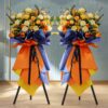 Roses & Barley Basket - Good Fortune | Elegant Floral Gift Set