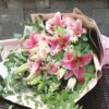 Bouquet di 11 Gigli Rosa e 11 Rose Rosa - Eleganza in Tonalità Pastello 11 Pink Lilies and 11 Pink Roses Bouquet | Pink Elegance Floral Gift - 3