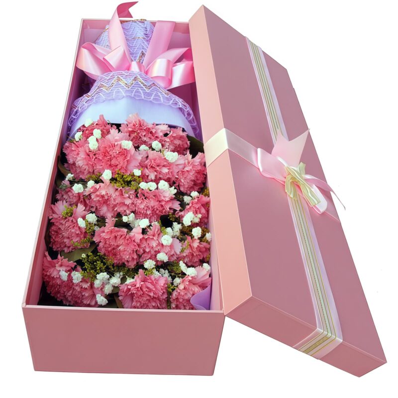 19 Carnations Gift Box - Elegant Flower Bouquet for Teacher’s Day - 2