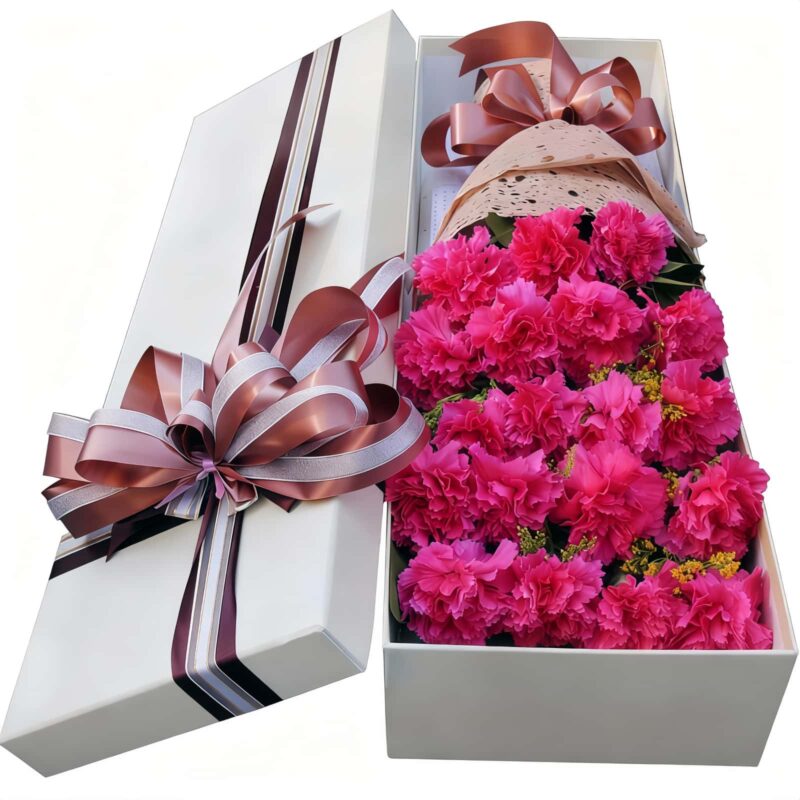 19 Carnations Gift Box - Elegant Flower Bouquet for Teacher’s Day - 4