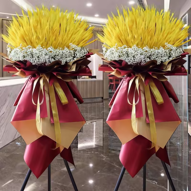 388 Gold Barley Basket - Golden Harvest for Grand Openings