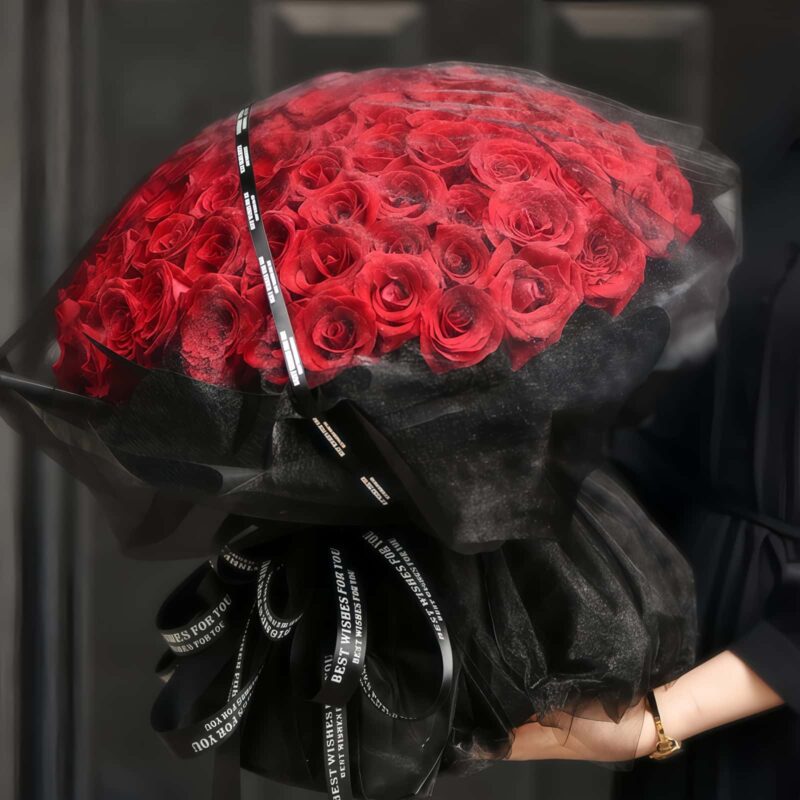 99 Red Roses Bouquet - True Devotion | Luxury Romantic Gift - 3