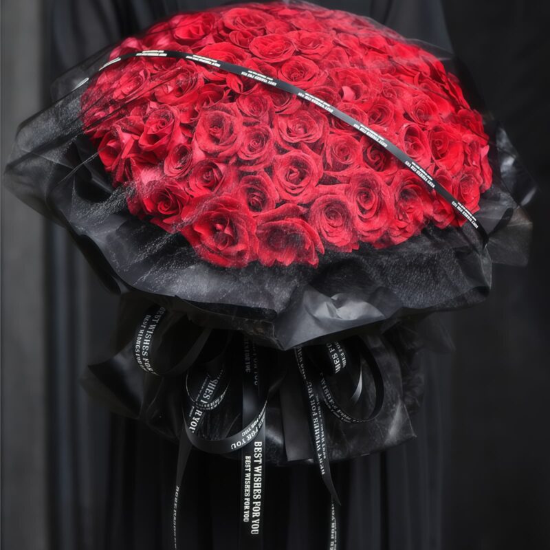 99 Red Roses Bouquet - True Devotion | Luxury Romantic Gift - 1