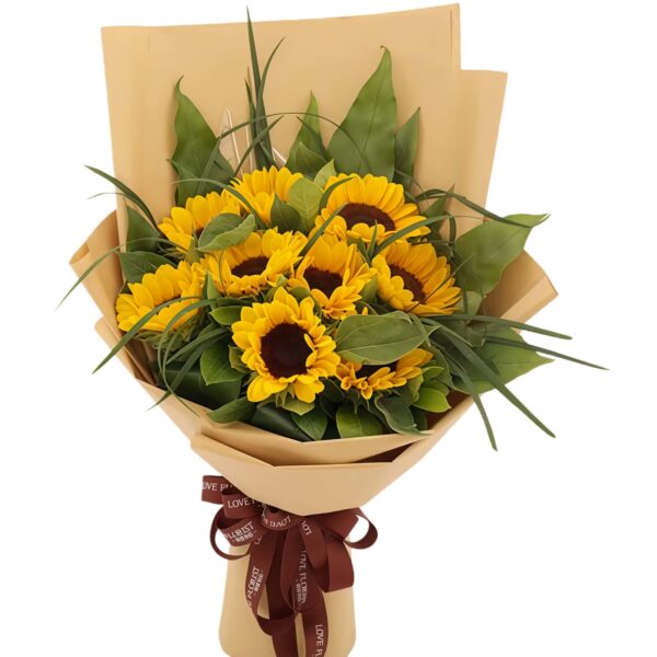 Bouquet Nove Girasoli: Splendore Mattutino