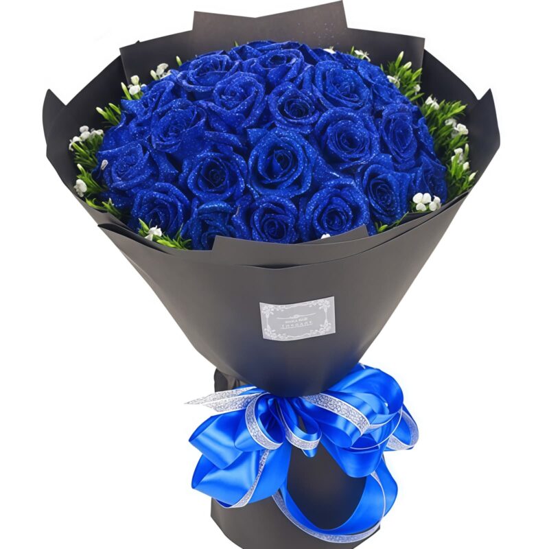 33 Blue Roses Bouquet - Enchanted Meeting | Luxury Floral Gift - 1