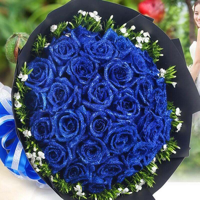 33 Blue Roses Bouquet - Enchanted Meeting | Luxury Floral Gift - 2