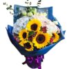 Warm Encounter Sunflower & Hydrangea Bouquet | Fresh Floral Gift