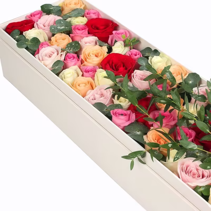 50 Mixed Roses Bouquet - Vibrant Joy | Fresh Flower Delivery - 3