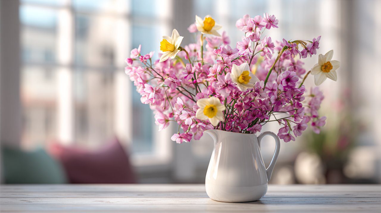 Un vivace bouquet di fiori comunemente usati nelle celebrazioni culturali cinesi.