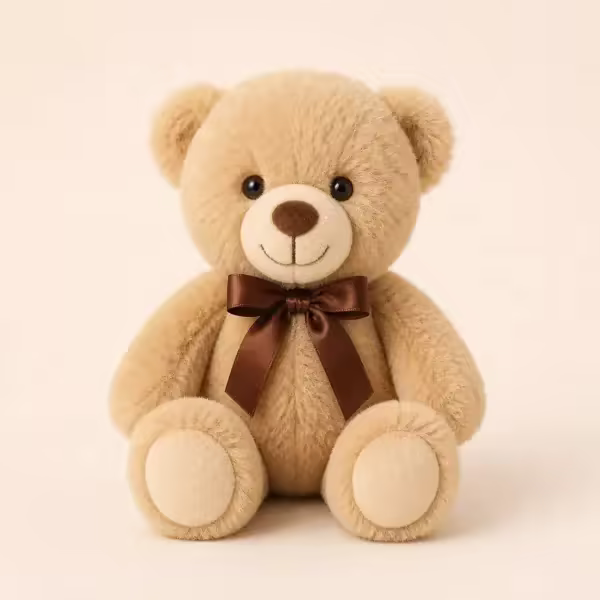 26cm Light Khaki Teddy Bear Plush 26cm light khaki teddy bear plush with brown ribbon