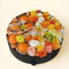Orange Bloom Round Flower & Fruit Gift Box | Premium Festive Gift