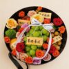 Round Flowers & Fruit Gift Box | Premium Festival Celebration Gift