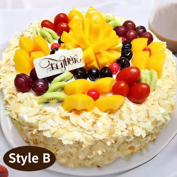 Seasonal Fresh Fruit Cream Cake - Golden Hour Seasonal Fresh Fruit Cream Cake - Golden Hour | Artisan Celebration Cakes