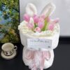 10 Pink Tulips Bunny Ears Bouquet - Purely Adorable