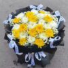33 Mixed White and Yellow Chrysanthemums Bouquet - Everlasting Thoughts