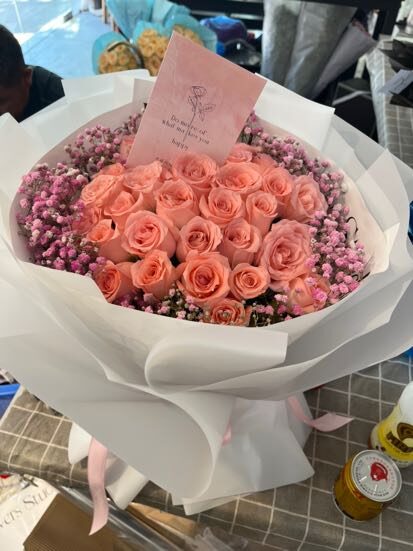 Mazzo di 11 Rose Rosa - Incanto Angelico real bouquet photo